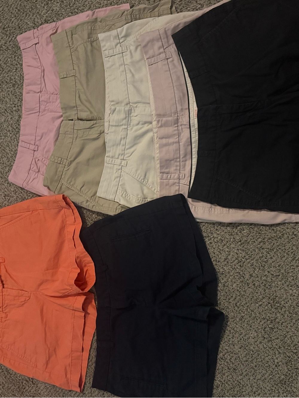 J. Crew Women's Cotton Chino Shorts - Pink, Tan, Cream, Orange, Navy, Black
